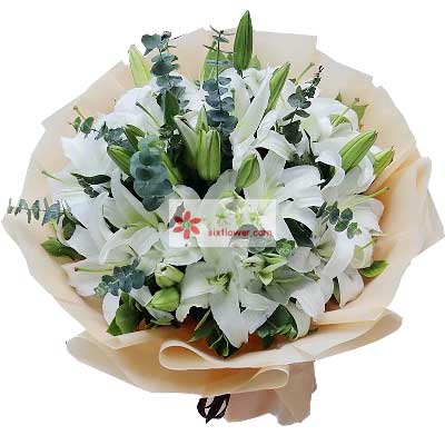 济宁9支白色多头百合，祝福你幸福